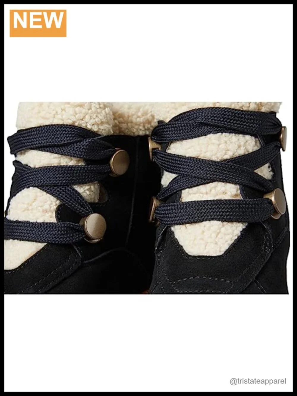 Waterproof Suede Ankle Wedge Boots Faux Shearling Winter Snow Booties